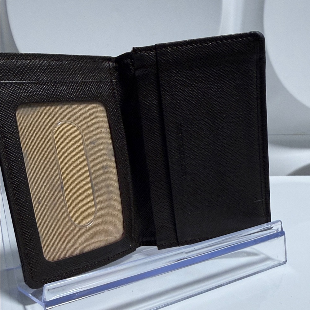 Burberry Beige Check & Brown Leather Card Holder - Picture 2 of 5